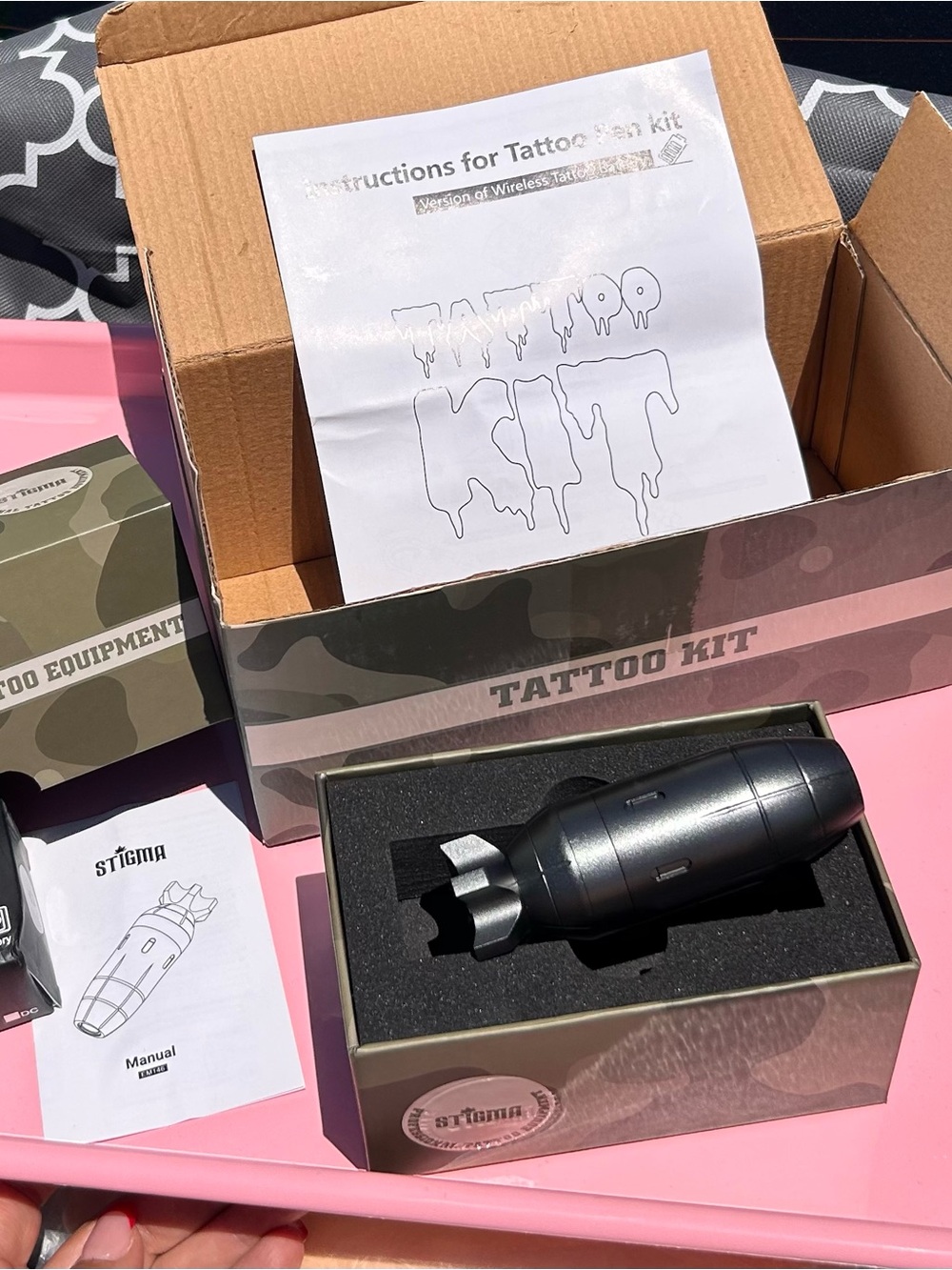 Stigma Tattoo Kit - Metallic Black Portable Machine